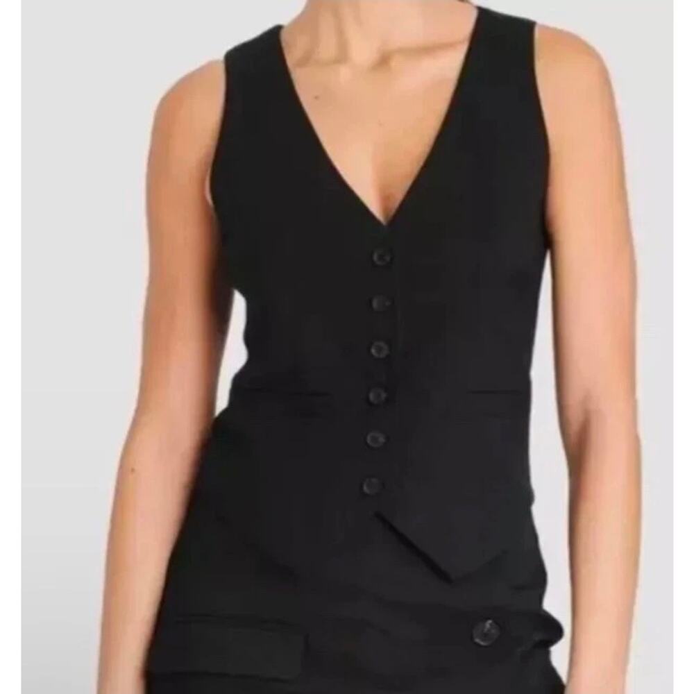 Women's‎ A New Day Tailored Layering Button Down Vest Black Size XS